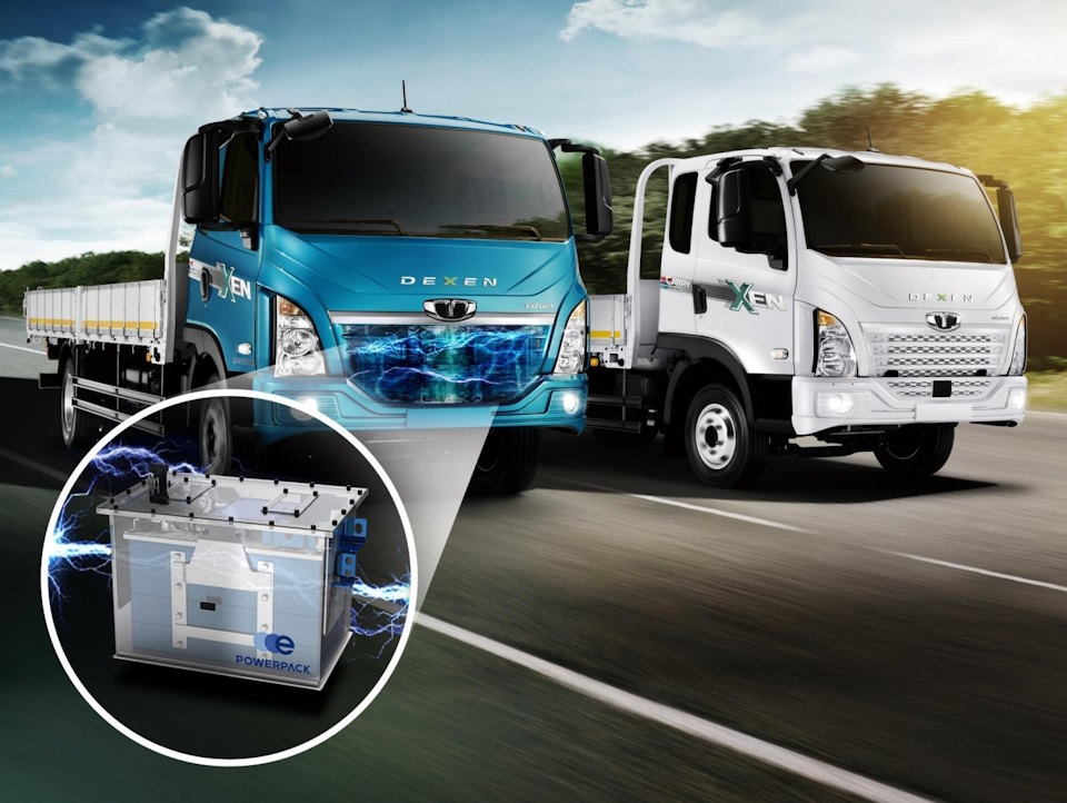 HD현대인프라코어의 배터리팩이 탑재될 예정인 타타대우상용차 준중형 트럭